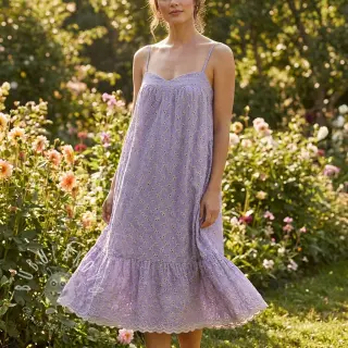 Bavlnená látka EMBROIDERY Rosemary lilac