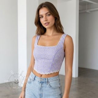 Bavlnená látka EMBROIDERY Rosemary lilac