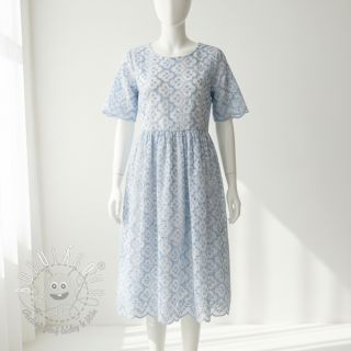 Bavlnená látka EMBROIDERY Lilian blue