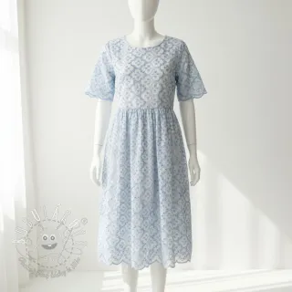 Bavlnená látka EMBROIDERY Lilian blue