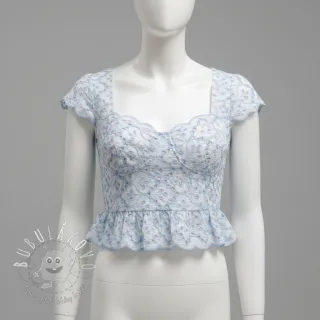 Bavlnená látka EMBROIDERY Lilian blue