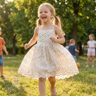 Bavlnená látka EMBROIDERY Lilian natural