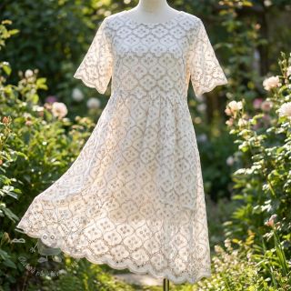 Bavlnená látka EMBROIDERY Lilian natural