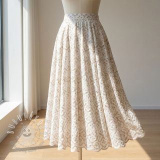 Bavlnená látka EMBROIDERY Lilian natural