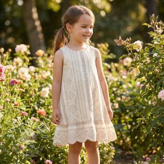 Bavlnená látka EMBROIDERY Lilian beige