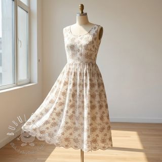 Bavlnená látka EMBROIDERY Lilian ecru