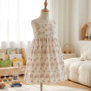 Bavlnená látka EMBROIDERY Lilian ecru