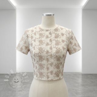 Bavlnená látka EMBROIDERY Lilian ecru