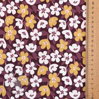 Úplet GLITTER Flowers wine red