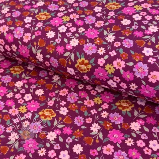 Úplet Flowers cerise digital print ORGANIC