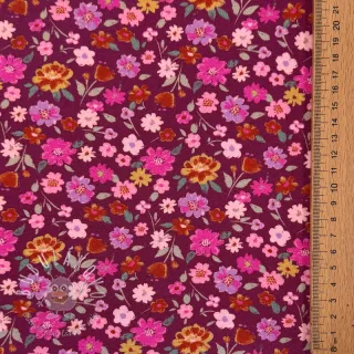 Úplet Flowers cerise digital print ORGANIC