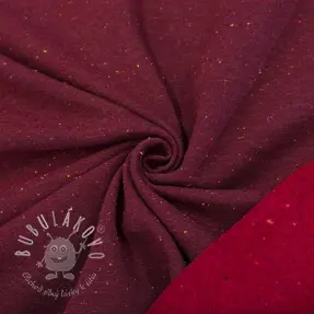 Teplákovina počesaná COSY burgundy melange