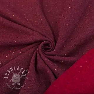Teplákovina počesaná COSY burgundy melange