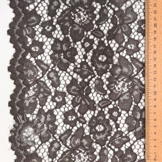 Čipka Scallop dark grey