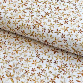 Dvojitá gázovina/mušelín Flowers Tanja white digital print