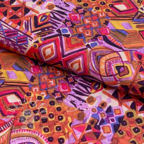 Bavlnená látka VOILE Abstract ochre digital print