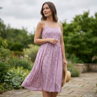 Viskóza POPLIN STRETCH Small flowers cherryblossom