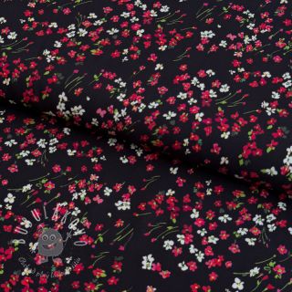 Viskóza ECOVERO Floweria black digital print