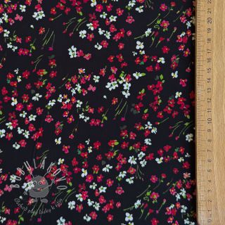 Viskóza ECOVERO Floweria black digital print