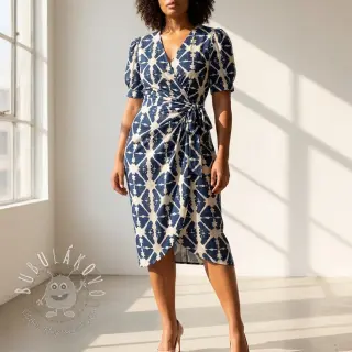 Bavlnená látka BATIK navy