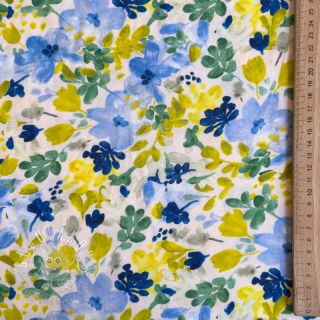 Viskóza STRETCH Flowers off white digital print