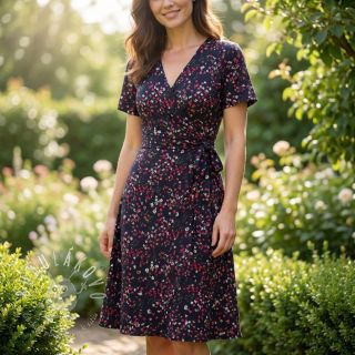 Viskóza ECOVERO Floweria black digital print