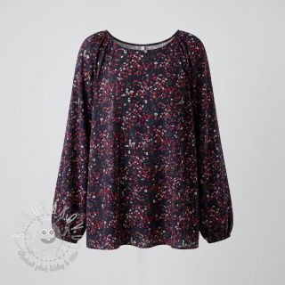 Viskóza ECOVERO Floweria black digital print