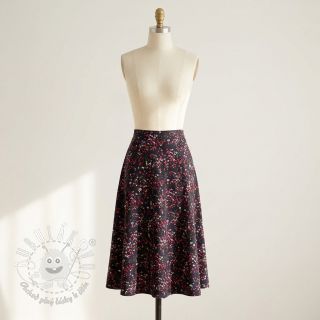 Viskóza ECOVERO Floweria black digital print