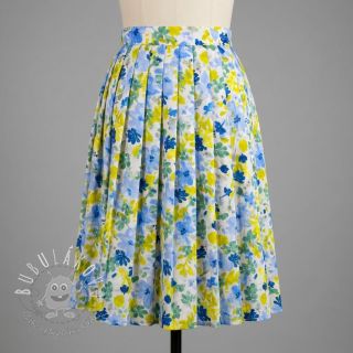 Viskóza STRETCH Flowers off white digital print