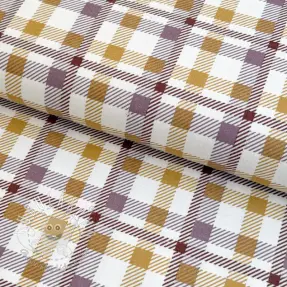 Bavlnená látka FLANNEL Checks and checks ochre