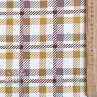 Bavlnená látka FLANNEL Checks and checks ochre