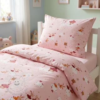 Bavlnená látka Sweet ballerina animals powder ORGANIC