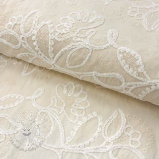 Bavlnená látka EMBROIDERY Chenille Manon design B
