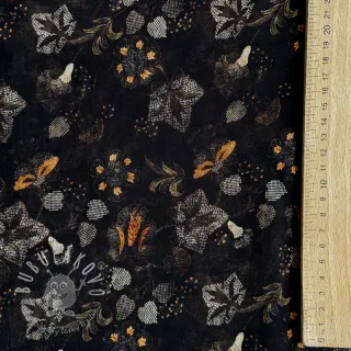 Viskóza RAYON POPLIN Dark barrock design A
