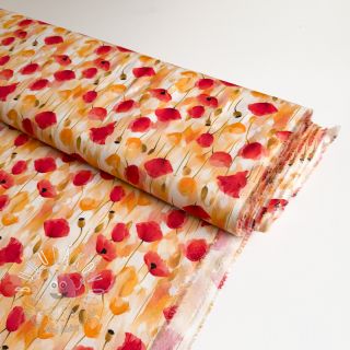 Viskóza RAYON POPLIN Poppys design C