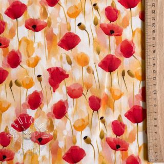Viskóza RAYON POPLIN Poppys design C