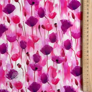 Viskóza RAYON POPLIN Poppys design B