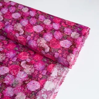Viskóza RAYON POPLIN Flower sea design A