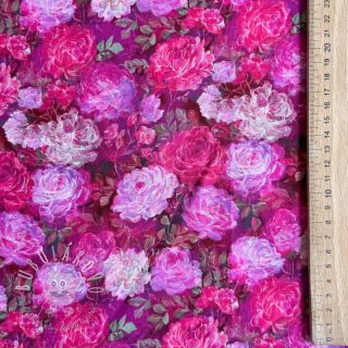 Viskóza RAYON POPLIN Flower sea design A