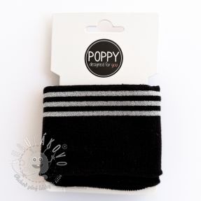 Patent CUFFS LUREX 7 cm black silver