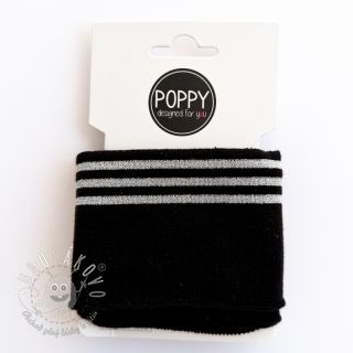 Patent CUFFS LUREX 7 cm black silver