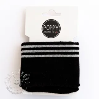 Patent CUFFS LUREX 7 cm black silver