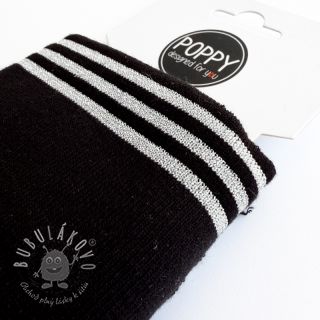 Patent CUFFS LUREX 7 cm black silver