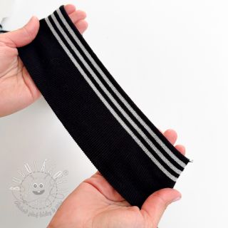 Patent CUFFS LUREX 7 cm black silver