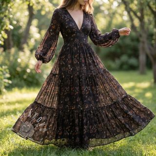 Viskóza RAYON POPLIN Dark barrock design A