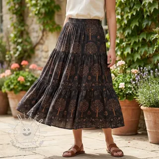 Viskóza RAYON POPLIN Dark barrock design A
