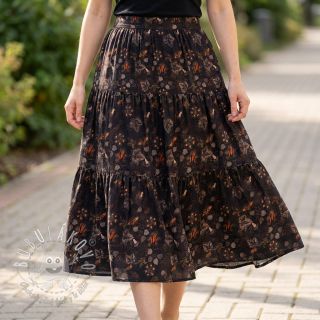 Viskóza RAYON POPLIN Dark barrock design A
