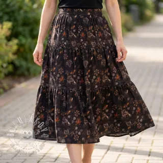 Viskóza RAYON POPLIN Dark barrock design A