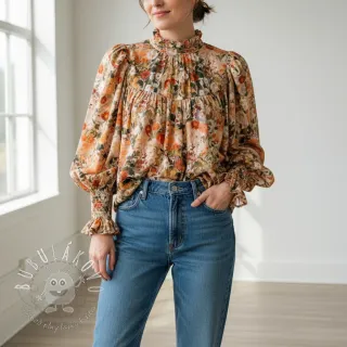 Viskóza RAYON POPLIN Wild flowers design A