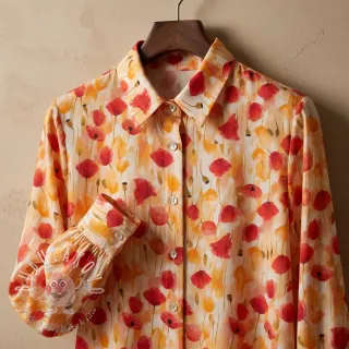 Viskóza RAYON POPLIN Poppys design C